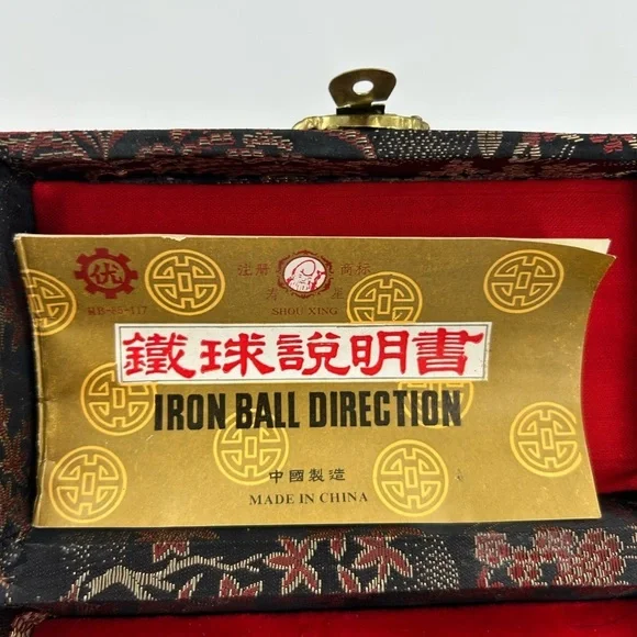 Vintage Chinese Baoding Iron Meditation Balls Dragon Health Stress Relief - Picture 3 of 4